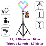 RGB Heart LED Selfie Ring Light