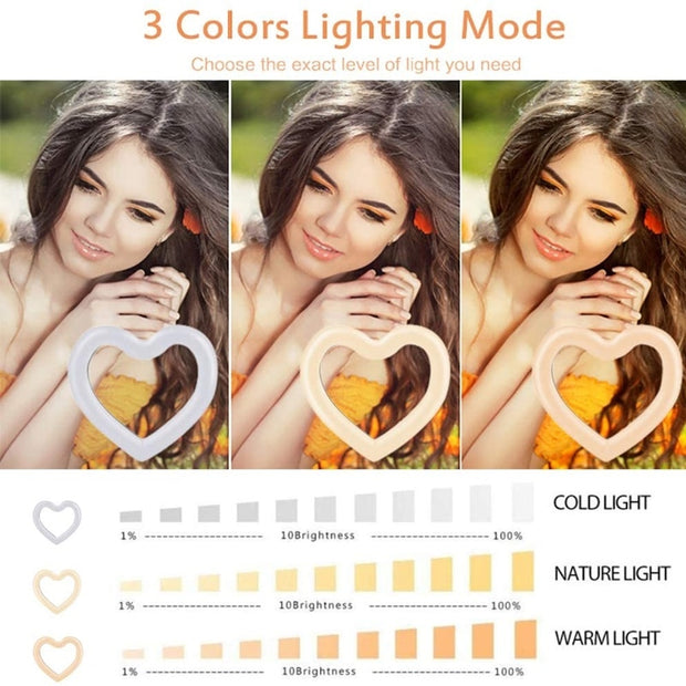 RGB Heart LED Selfie Ring Light