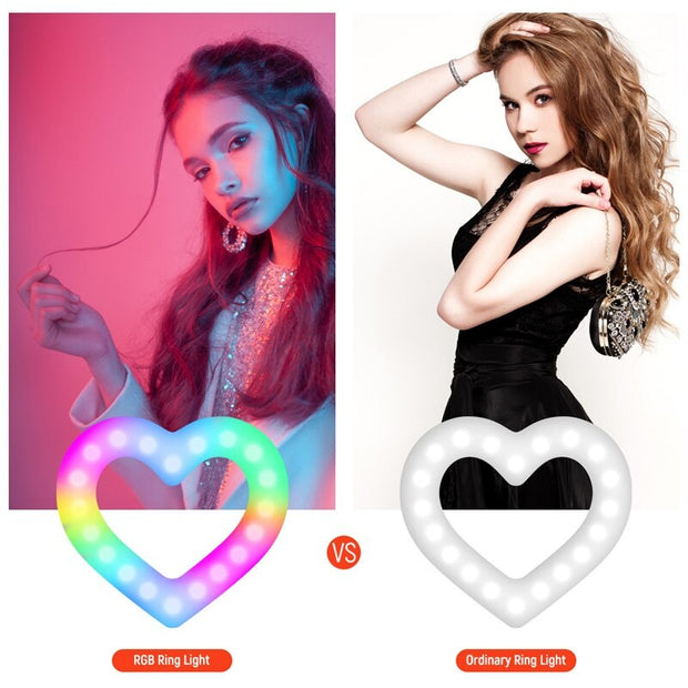 RGB Heart LED Selfie Ring Light