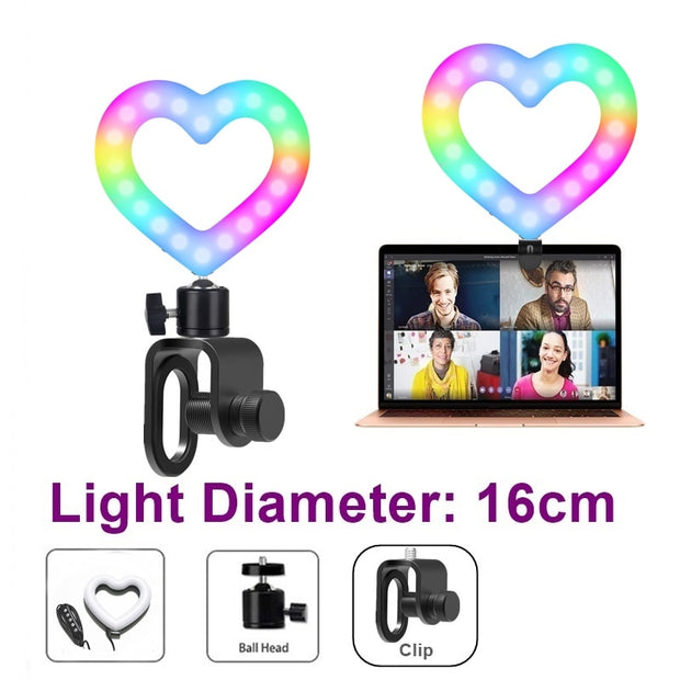 RGB Heart LED Selfie Ring Light