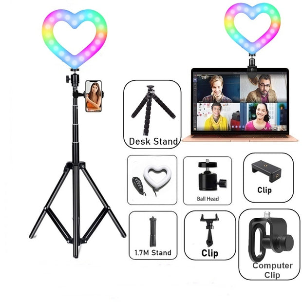 RGB Heart LED Selfie Ring Light