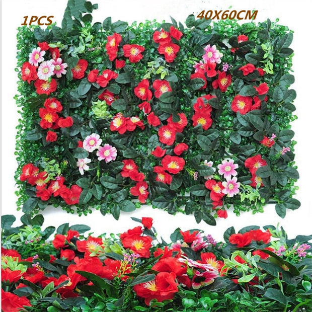 Green Artificial Plants Wall Panel Backdrop