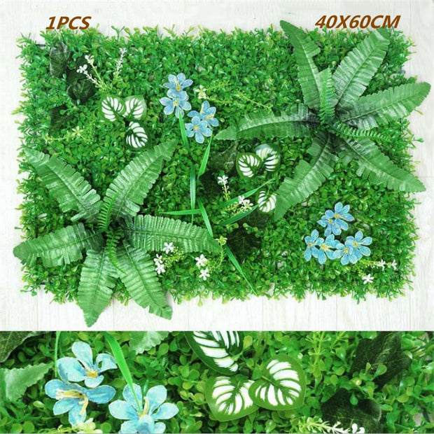 Green Artificial Plants Wall Panel Backdrop