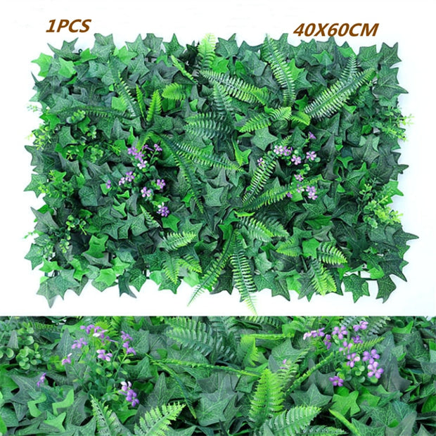 Green Artificial Plants Wall Panel Backdrop