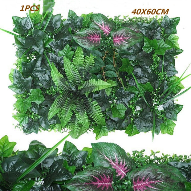 Green Artificial Plants Wall Panel Backdrop