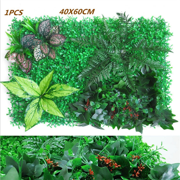 Green Artificial Plants Wall Panel Backdrop