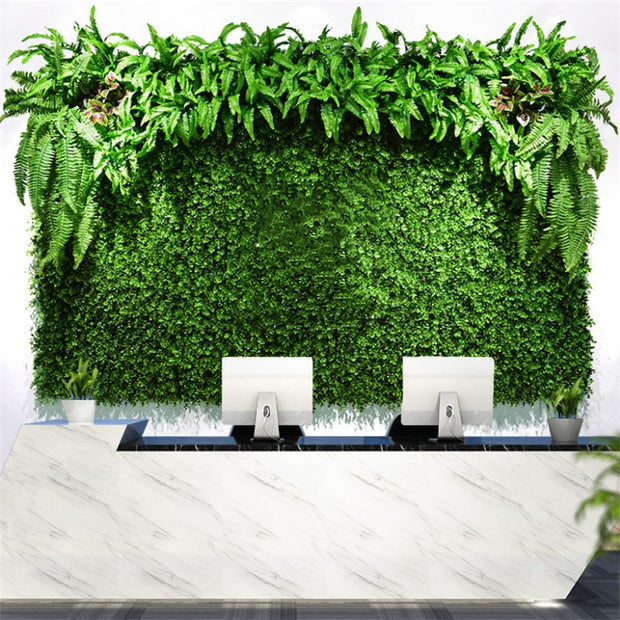 Green Artificial Plants Wall Panel Backdrop