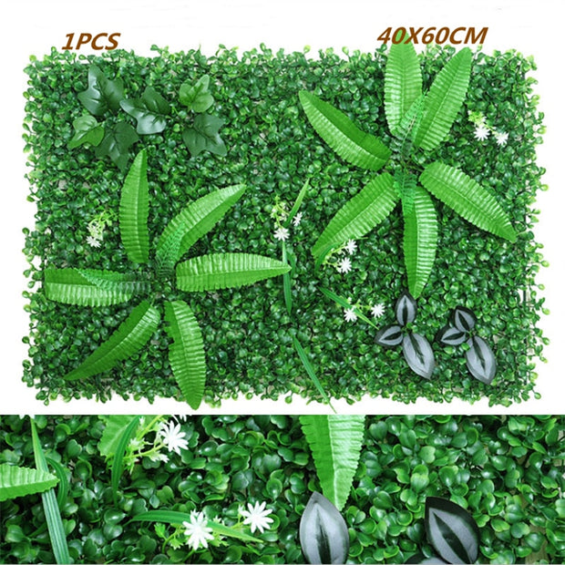 Green Artificial Plants Wall Panel Backdrop