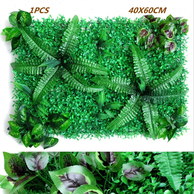 Green Artificial Plants Wall Panel Backdrop