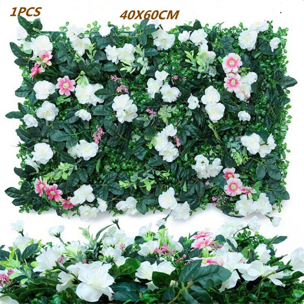 Green Artificial Plants Wall Panel Backdrop