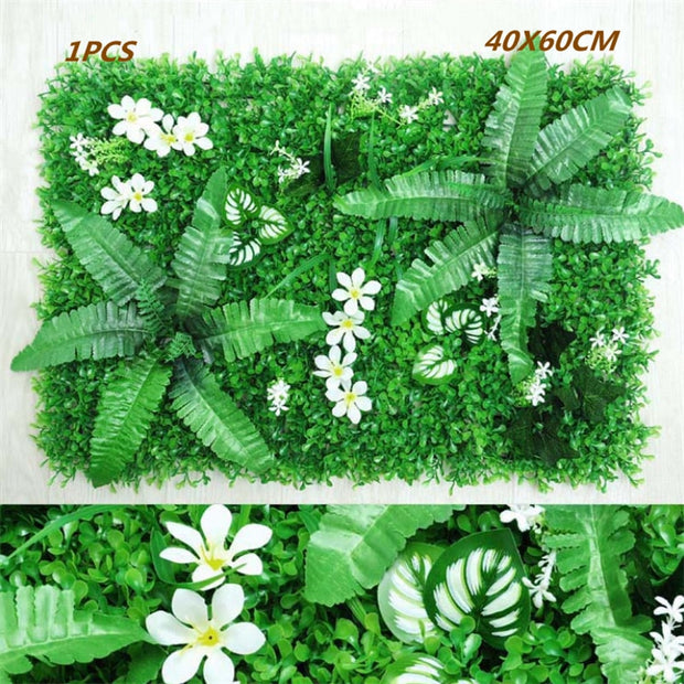 Green Artificial Plants Wall Panel Backdrop