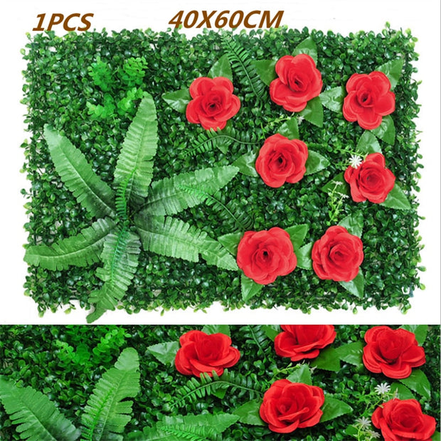 Green Artificial Plants Wall Panel Backdrop