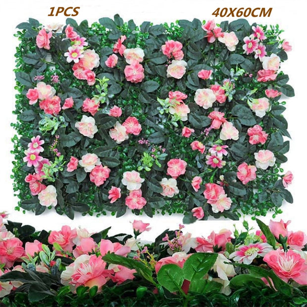 Green Artificial Plants Wall Panel Backdrop