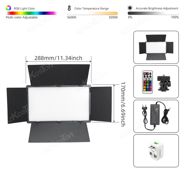 RGB Video Recording Photography Panel Lamp