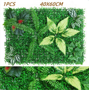 Green Artificial Plants Wall Panel Backdrop